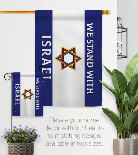 Miniatura 8 de Israel Flag We Stand with Israel American Flags Pack Tapiz Wall Room - Póster al aire libre Bandera de Israelí Campsite Home Banner