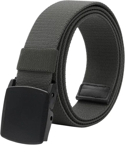Miniatura 9 de LionVII Cinturones elásticos para hombre con hebilla de plástico sin metal para deportes de trabajo, fácil de recortar para adaptarse a cintura