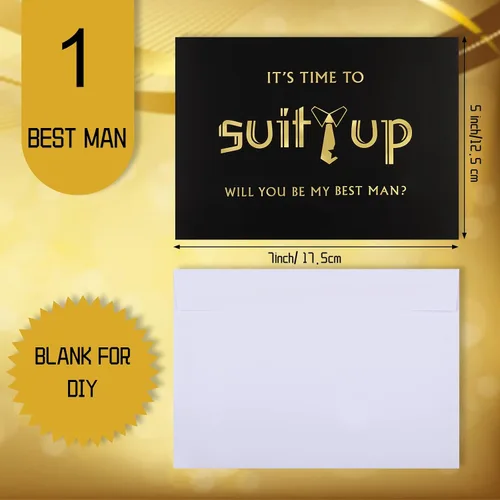 Miniatura 4 de Zonon 8 tarjetas de propuesta de padrinos de boda, 7 Will You Be My Groomsman y 1 tarjeta de padrino de boda con sobres de 5 x 7 pulgadas, ideal