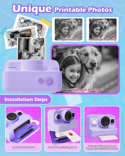 Miniatura 4 de Juguetes de Cámara Instantánea para Niños de 3-12 años, Regalo de Navidad y Cumpleaños para Niñas y Niños - Cámara Digital para Niños con Pantalla