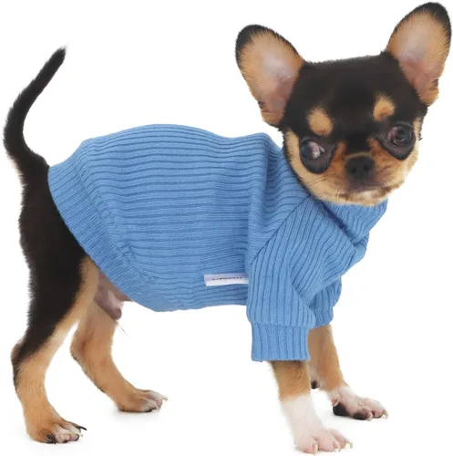 Miniatura 7 de LOPHIPETS Suéteres de cuello alto para perros pequeños, ropa para cachorros Chihuahua, rosa claro brillante, M
