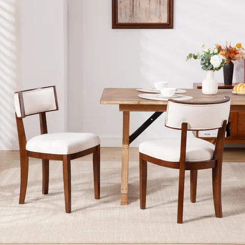 Miniatura 13 de LZAREAL Juego de 2 sillas de comedor modernas de mediados de siglo, sillas de comedor de granja con respaldo curvo, sillas de comedor con patas