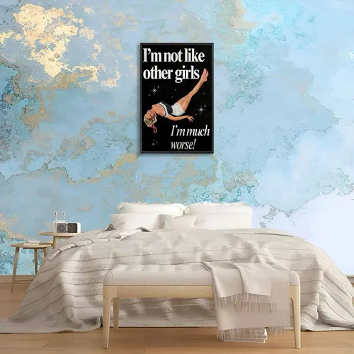 Miniatura 63 de Pósteres de citas divertidas con texto en inglés «Better Late Than Feug», lienzo minimalista con fondo blanco, arte de pared, frutas frescas