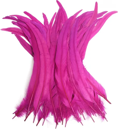 THARAHT 50 piezas de plumas de cola de gallo, naturales, de 12 a 14 pulgadas (30-35 cm) para manualidades, bodas, atado de moscas, plumas para Rosa