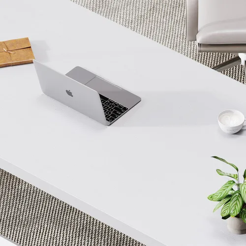 Miniatura 4 de LVB Escritorio Moderno Blanco para Computadora, Escritorio Industrial Largo para Oficina en Casa para Estudiante, Escritorio Grande de Metal y Roble