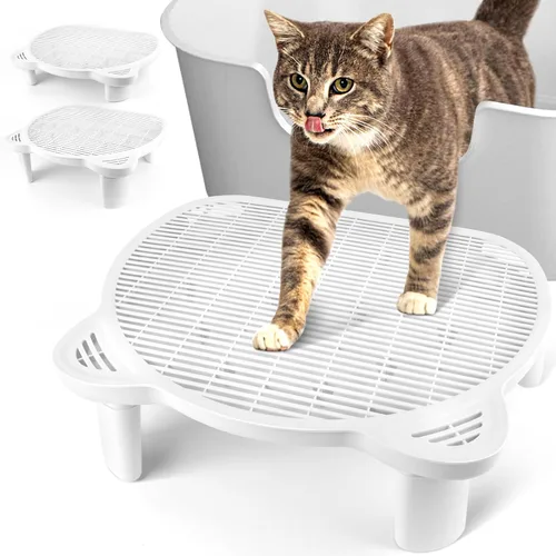 Miniatura 11 de Escalón para caja de arena, escalón para gatos, rampa, atrapador con función de filtro, fácil de limpiar, ideal para gatitos y gatos ancianos (negro)