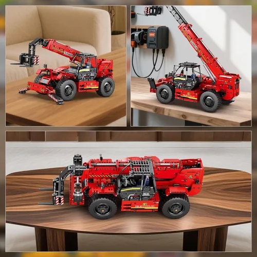 Miniatura 3 de Reobrix Juego de Bloques de Construcción de Brazo Telescópico con Motor, Modelo Mecánico de Grúa RC, Juego de Camión de Hormigonera de Control