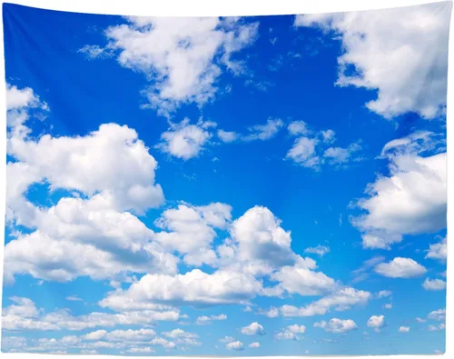 Miniatura 8 de BELECO Tapiz de cielo azul para colgar en la pared, 106 x 70 pulgadas, cielo azul, nubes blancas, telón de fondo, decoración de pared, tapices
