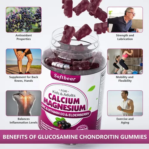 Miniatura 4 de softbear Gomitas de glucosamina condroitina, suplemento MSM de glucosamina condroitina sin azúcar con cúrcuma de saúco que apoya la salud