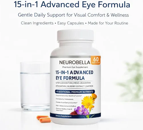 Miniatura 8 de Neurobella Eye Formula, suplemento diario de bienestar ocular 15 en 1 con luteína, zeaxantina, arándano y vitaminas, fórmula de cápsula limpia