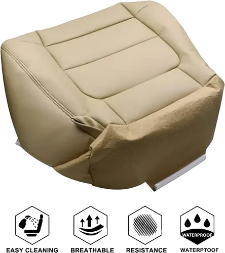 Miniatura 3 de NLQR Funda de asiento inferior para el lado del pasajero, piel de repuesto, color marrón compatible con Ford F-150 Lariat 2001 2002 2003