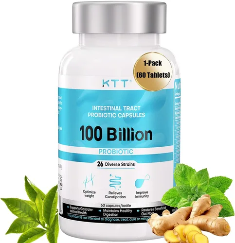 KTT Probióticos 100B CFU, 26 cepas para la salud intestinal y el apoyo inmunológico, promueve el equilibrio digestivo y la regularidad, cápsulas