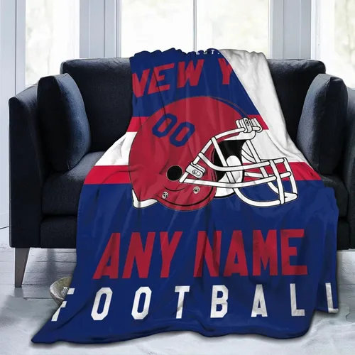 Miniatura 30 de SEAGGS Manta personalizada con diseño de ciudad de fútbol americano, decoración personalizada, manta impresa para añadir cualquier nombre y número