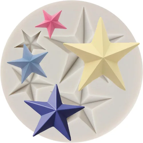 Molde de silicona para pentagrama 3D para decoración de tartas, decoración de cupcakes, caramelo y goma de mascar de chocolate, arcilla polimérica