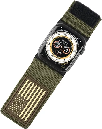 Miniatura 8 de Tefeca Serie Fortitude USA Band Ultra Ancho Compatible con Apple Watch Ultra 2/Ultra 49mm, Serie 10 46mm, Serie 9/8/7 45mm, SE2/SE/6/5/4 44mm
