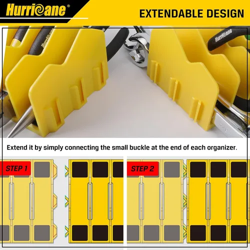 Miniatura 4 de HURRICANE Estante Organizador de Alicates, Estante para Alicates y Cortadores de 10 Ranuras con Base de Goma Antideslizante, Organizador y Amarillo