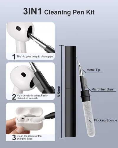 Miniatura 4 de Lerobo Funda para AirPods Pro 2 con Kit de Limpieza, Funda Protectora Rígida Compatible con Apple AirPods Pro de 2ª/1ª Generación con Llavero, Verde