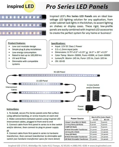Miniatura 2 de Inspired LED Luz para debajo de la encimera Pro Series Triple Deluxe+ 12 paneles - Kit de fuente de alimentación 3 - Blanco puro