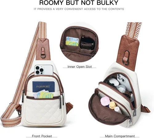 Miniatura 4 de LATMAP Sling Bag For Women Fanny Pack Crossbody Travel Shoulder Belt Bags Tote Backpack Purse Faux Leather