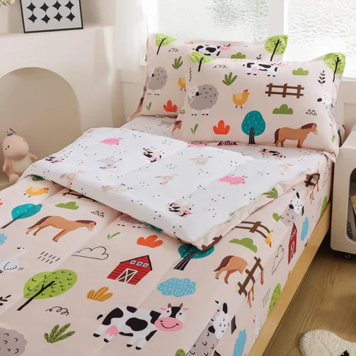 Juego de edredón para niños, ropa de cama con cremallera individual para niños y niñas, ropa de cama con cremallera y sábanas para todas las