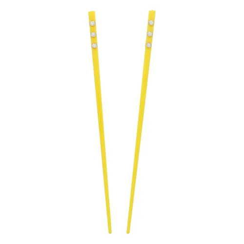 Miniatura 5 de Juego de 2 palillos de pelo con 3 diamantes - Negro
