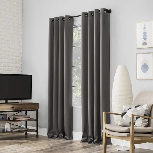 Miniatura 59 de Sun Zero Nordic - Juego de 2 paneles de cortinas con ojales de grado teatral extremo 100% opacas, 104" x 96" (2* 52" x 96"), cortinas opacas blanco