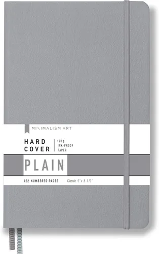 Miniatura 23 de Minimalism Art, diario de tapa dura premium, tamaño pequeño, clásico de 5" x 8.3", de 122 páginas numeradas, bolsillo con refuerzo, marcador
