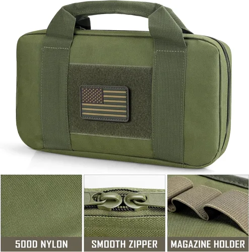 Miniatura 4 de LIVANS Estuche para pistola táctica, funda acolchada para pistola doble, cartera para pistola de mano, fundas blandas, bolsas rectangulares