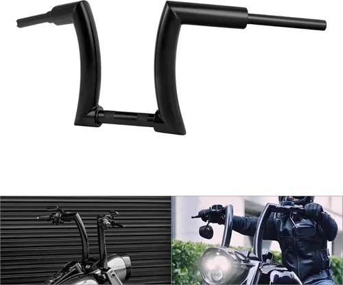 Miniatura 2 de TCT-MOTORPARTS Manillar de 12 Pulgadas Rise Ape Hanger Bar de 2 Pulgadas para Harley Dyna Wide Glide Lowrider FLST FXST 1983-2008 Softail Street Bob