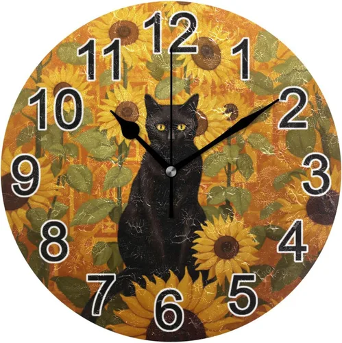 Miniatura 28 de Hummingbird - Reloj de pared de resorte redondo de 10 pulgadas, sin tictac, silencioso, funciona con pilas, reloj analógico atómico de cuarzo