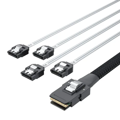 Miniatura 8 de ipolex Mini SAS SFF-8087 a 4xSATA Cable de conexión frontal interno, compatible con controladores RAID, HBA, servidores y sistemas