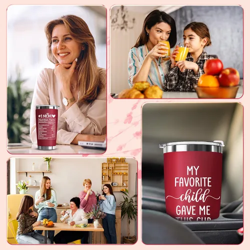 Miniatura 6 de Regalos de Navidad para mamá de hija, hijo, niños, esposo – Regalo divertido para mamá – Taza de café para mamá «Mi hijo favorito me dio esta taza»