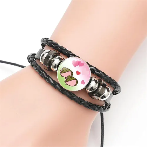 Miniatura 2 de MHTYYDS Demon Slayer Kimetsu no Yaiba para Kanroji Mitsuri - Pulsera de cuero con piedras preciosas para niño y niña, joyería genial para decoración