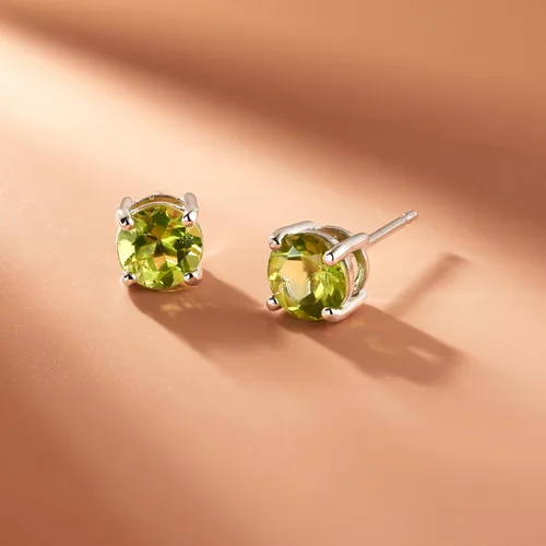Miniatura 61 de Amazon Essentials Aretes redondos de plata de ley con piedra natal (anteriormente colección Amazon)