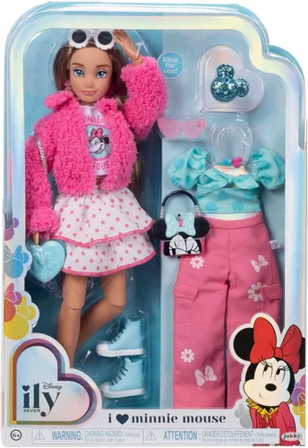Miniatura 6 de Disney ily 4EVER Muñecas Minnie de 11.5 pulgadas de alto con 13 puntos de articulación, dos trajes completos para mezclar y combinar y anillo