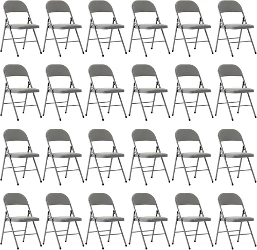 Miniatura 11 de Paquete de 4 sillas plegables negras con cojín acolchado y respaldo para interiores y exteriores, silla plegable comercial apilable portátil