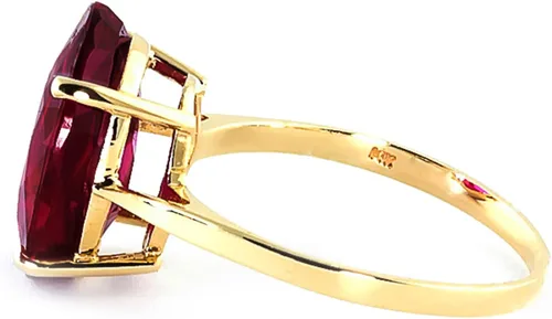 Miniatura 3 de Galaxy Gold GG Anillo de oro macizo de 14 k de 7.5 quilates con forma ovalada rubí