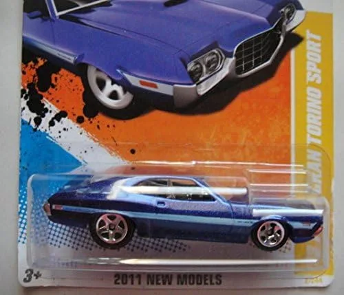 Miniatura 2 de HOT WHEELS 2011 NUEVOS MODELOS AZUL '72 FORD GRAN TORINO SPORT 2/50 5 RADIOS
