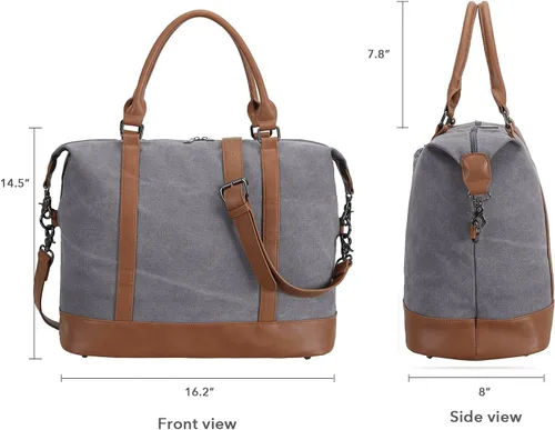 Miniatura 9 de BLUBOON Bolsas de viaje con cremallera, bolsa de lona para mujer, bolsa de fin de semana para mujer, bolsa de lona para llevar en la bolsa de lona