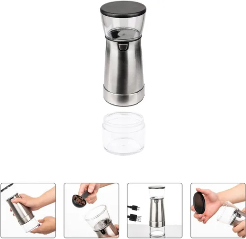 Miniatura 4 de BESPORTBLE Electric Coffee Grinder with Stainless Steel Liner Anti-skid Base USB Rechargeable Spice and Bean Grinder for Kitchen Easy to Clean Small
