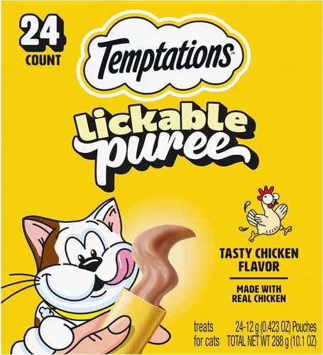 Miniatura 22 de Temptations Paquete variado de puré cremoso de golosinas para gatos lamibles, tubos de 0.42 onzas, 48