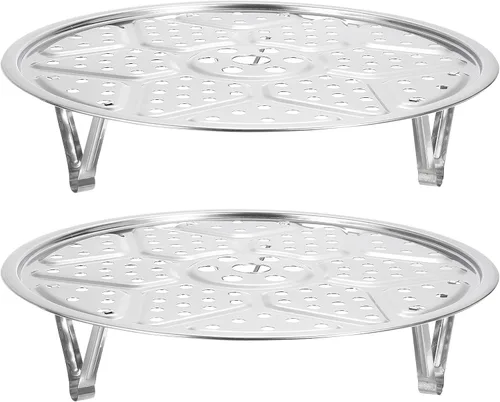 Miniatura 14 de uxcell Rejilla de vaporización de acero inoxidable con soporte, bandeja de vaporización de 26 cm para utensilios de cocina al vapor, olla a presión