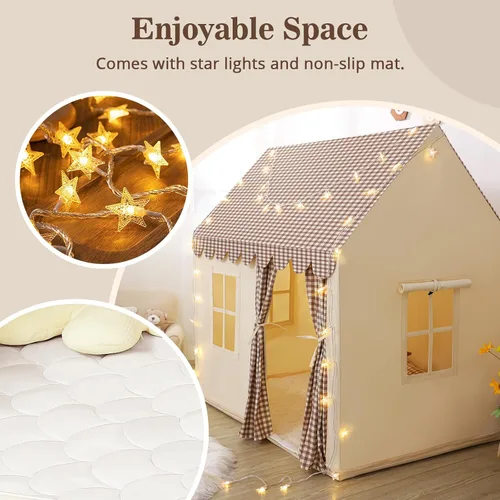 Miniatura 4 de SweHouse Tiendas de campaña para niños de SweHouse para niños pequeños: con luces de estrella, alfombra acolchada - Tiendas de campaña para casa