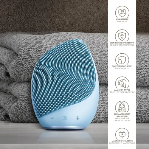 Miniatura 6 de GESKE SmartAppGuided™ Cepillo facial sónico 5 en 1 Cepillo de limpieza facial eléctrico vibratorio Cepillo de silicona suave Limpiador facial