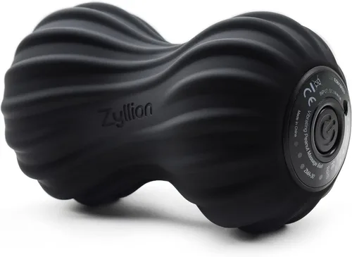 Zyllion Bola de masaje vibratoria de maní con 4 modos - Rodillo masajeador eléctrico inalámbrico recargable de tejido profundo para aliviar el dolor