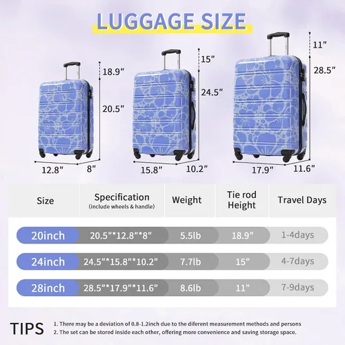 Miniatura 310 de Merax Juegos de equipaje de mano en maleta aprobada por aerolíneas, estuche rígido con ruedas giratorias expandibles, Negro