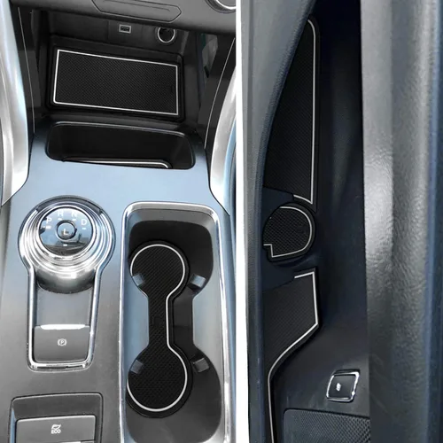 auovo Accesorios de revestimiento de consola central y taza de ajuste personalizado antipolvo para Ford Fusion 2019 2020 2018 2017 interiores para