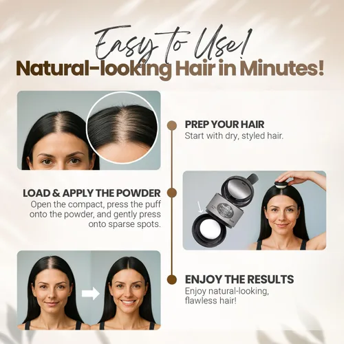 Miniatura 7 de Koloret - Polvo de retoque de raíz, polvo negro natural para mujeres y hombres, cobertura instantánea de raíces para cobertura de canas, corrector