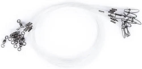 Líderes de pesca de fluorocarbono 100% de 50 libras, 10/20 unidades, agua salada/agua dulce, línea líder de fluorocarbono de 20 pulgadas con giro y