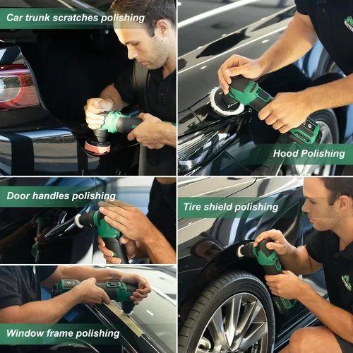 Miniatura 8 de Pulidora inalámbrica BATOCA S4 para el cuidado del automóvil con 2 piezas de baterías de 12 V y 2.5 Ah, tanto amortiguador rotatorio como pulidora